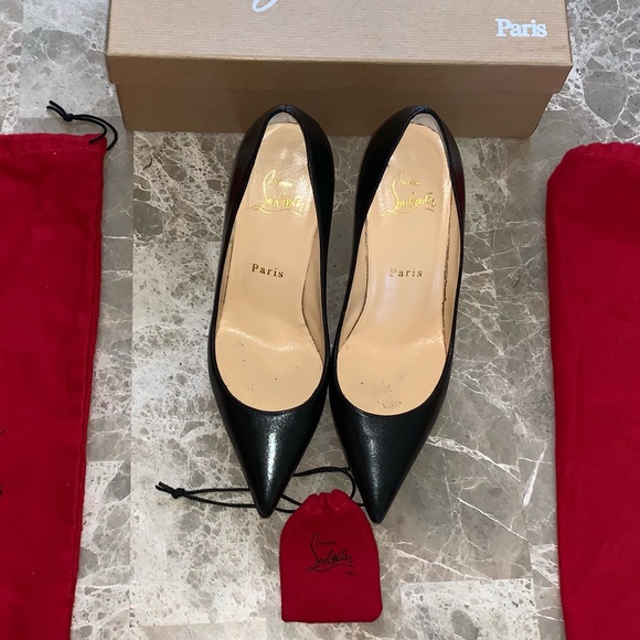 Authentic Décolleté Pointy Toe Red Bottom Leather - Picture 3 of 8